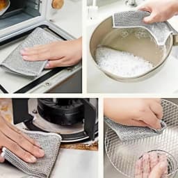1-50PCS Magic Dishcloth Silver Wire Cleaning Kitchen Cloth Thickened Microfiber Wash Towel Built-in Sponge Steel Wire Ball Rag