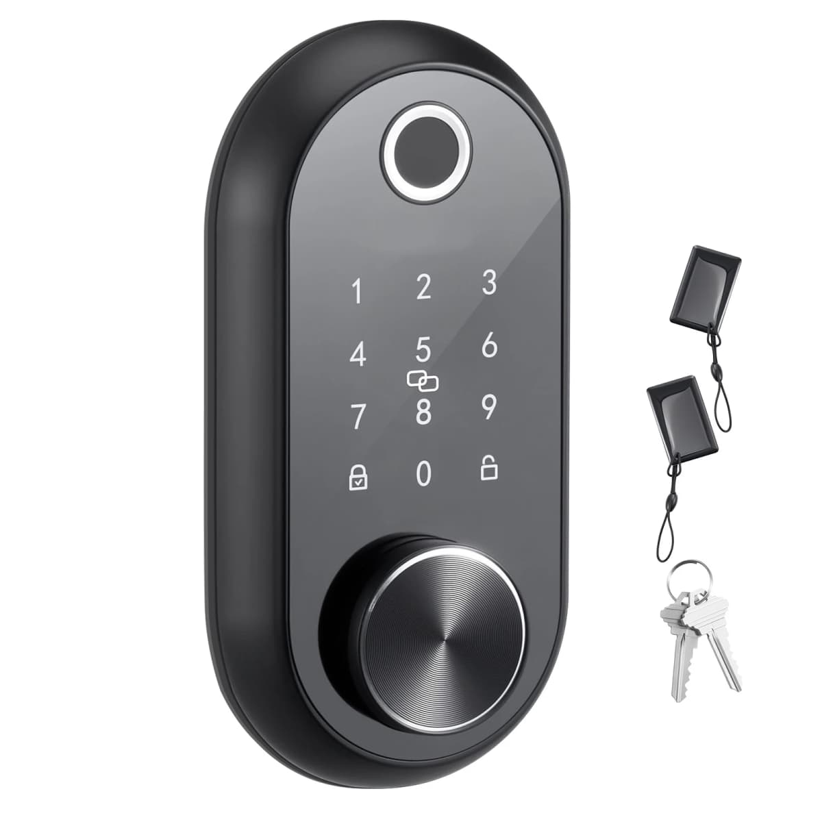 SucceBuy Fingerprint Door Lock Electronic Biometric Deadbolt with Touchscreen Auto Locking Anti-Peeking Password for Apartment