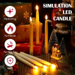 Pcs Flameless Taper Candles LED Taper Candles Flickering Bulk Ivory LED Candlestick for Easter Wedding Church Halloween Christm