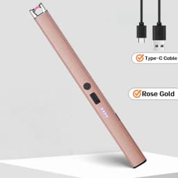 1PC/3PCS Plasma Candle Lighters Windproof Flameless Electric Lighter LED Power Display Safety Switch USB-C Rechargeable Camping