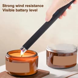 1PC/3PCS Plasma Candle Lighters Windproof Flameless Electric Lighter LED Power Display Safety Switch USB-C Rechargeable Camping
