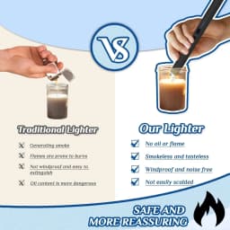 1PC/3PCS Plasma Candle Lighters Windproof Flameless Electric Lighter LED Power Display Safety Switch USB-C Rechargeable Camping
