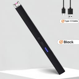 1PC/3PCS Plasma Candle Lighters Windproof Flameless Electric Lighter LED Power Display Safety Switch USB-C Rechargeable Camping