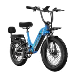 Cybervelo EK12 1500W Peak Step-Thru Electric Bike for Adults 20" Fat Tire 7-Speed Commuter E-Bike Up to 80 Miles Long Range 48V 20Ah Removable Battery