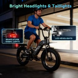 Cybervelo EK12 1500W Peak Step-Thru Electric Bike for Adults 20" Fat Tire 7-Speed Commuter E-Bike Up to 80 Miles Long Range 48V 20Ah Removable Battery