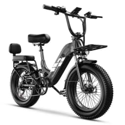 Cybervelo EK12 1500W Peak Step-Thru Electric Bike for Adults 20" Fat Tire 7-Speed Commuter E-Bike Up to 80 Miles Long Range 48V 20Ah Removable Battery