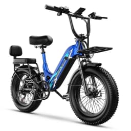 Cybervelo EK12 1500W Peak Step-Thru Electric Bike for Adults 20" Fat Tire 7-Speed Commuter E-Bike Up to 80 Miles Long Range 48V 20Ah Removable Battery
