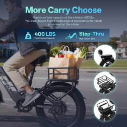 Cybervelo EK12 1500W Peak Step-Thru Electric Bike for Adults 20" Fat Tire 7-Speed Commuter E-Bike Up to 80 Miles Long Range 48V 20Ah Removable Battery