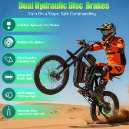 R3 50MPH Electric Dirt Bike 60V25Ah 1500Wh Battery 6000W Electric Bike Max 50Miles Ebike 19" Motorcycle Dual Hydraulic Brake