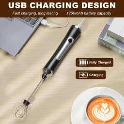 Handheld Milk Coffee Frother Rechargeable Electric Whisk Drink Mixer For Latte Cappuccino Hot Chocolate Egg Kitchen Whisk Gadget