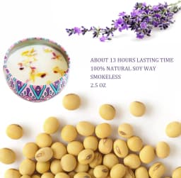 Ethnic Pattern Scented Candle in Tin, Decorative & Aromatherapy, Provides 30-40H Soft Glow, for Mood, Light & Freshening