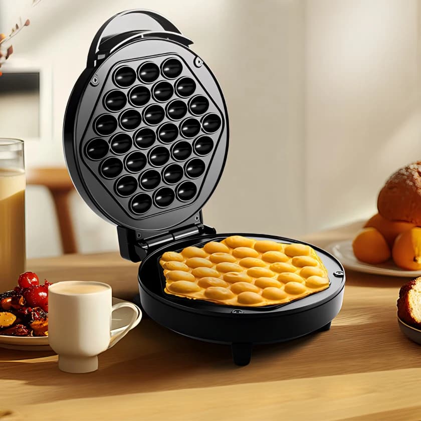 Bubble Waffle Maker, Efficient 950W Electric, 7" Non-Stick Griddle, Perfect for Creative Ice Cream Desserts