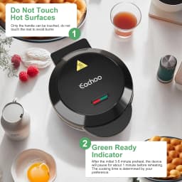 Bubble Waffle Maker, Efficient 950W Electric, 7" Non-Stick Griddle, Perfect for Creative Ice Cream Desserts