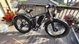 FENGQS Q8PLUS 52V 5000W Adult Fat Tire Mountain/Urban Electric Bicycle, Dual Motor Ebike, Front and Rear Double Shock Absorber Full Suspension. 100 Mile 26 inch Inflatable Tire Off-Road, Color Display Screen.