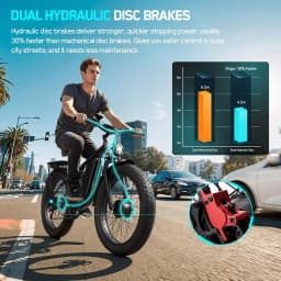 FENGQS Q8PLUS 52V 5000W Adult Fat Tire Mountain/Urban Electric Bicycle, Dual Motor Ebike, Front and Rear Double Shock Absorber Full Suspension. 100 Mile 26 inch Inflatable Tire Off-Road, Color Display Screen.