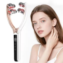 Doge&Vollar Facial Massager Face and Neck|Shaper & Slimmer for Women|Puffiness Reduction & Improved Circulation|Lymphatic Contour Face Brush Face Roller Lymphatic Drainage|Rechargeable for Home & Travel Use