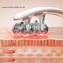 Doge&Vollar Facial Massager Face and Neck|Shaper & Slimmer for Women|Puffiness Reduction & Improved Circulation|Lymphatic Contour Face Brush Face Roller Lymphatic Drainage|Rechargeable for Home & Travel Use