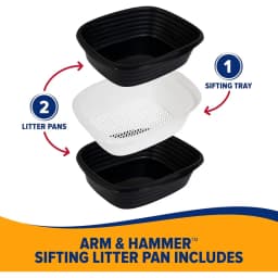 Large Sifting Litter Box, Scoop Tray with Microban, No-Mess Odor Control Easy Clean, Anti-Bacterial Multi-House