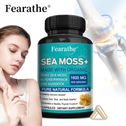 Sea Moss Capsules 1600mg - with Burdock, Bladderwrack for Thyroid and Immune Support, Cells, Skin, Hair, Nails, Gut Cleansing