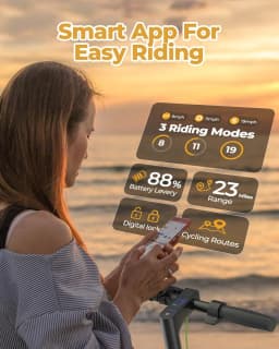 Roinside Electric Scooter- 8.5" Solid Tires, Up to 19MPH, 350W Motor, Max 22Miles Long-Range Foldable Escooter for Adults Adults Scooter with Double Braking System,Dual Shock Absorption System App Control