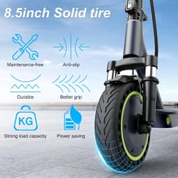 Roinside Electric Scooter- 8.5" Solid Tires, Up to 19MPH, 350W Motor, Max 22Miles Long-Range Foldable Escooter for Adults Adults Scooter with Double Braking System,Dual Shock Absorption System App Control