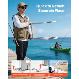 SucceBuy 3/4/5 Steps Removable Dock Ladder 500 lbs Pontoon Boat Swim Ladder with Non-Slip Wide PP Steps for Lake Marine Boarding