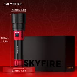 SKYFIRE new high-brightness LED rechargeable flashlight, which can be adjusted to 4 different modes, has a battery life of 17 hours and is suitable for camping, home use and outdoor activities.