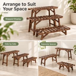3 Tier Wood Plant Stand Display Rack Flower Pot Holder Planter Organizer for Home Garden Decor