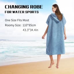 1 pc Mutao Changing Robe With Hood, Quick Dry Swimming Hooded Towel Surf Poncho, Terry Bathrobe, Windproof Beach Robe, Surfing Diving Swimmming Towel Poncho One Size Fit All