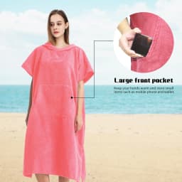 1 pc Mutao Changing Robe With Hood, Quick Dry Swimming Hooded Towel Surf Poncho, Terry Bathrobe, Windproof Beach Robe, Surfing Diving Swimmming Towel Poncho One Size Fit All