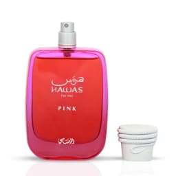 Rasasi Hawas Pink Women’s EDP – Floral Fruity Gourmand, Cotton Candy Marshmallow, 3.4 fl oz / 100 ml