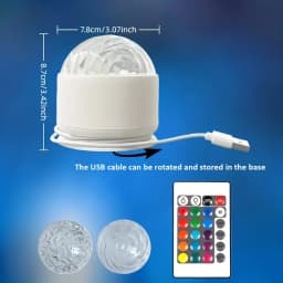 2 RGB Remote Control Wave Projector Lamp | Adjustable Aurora and Galaxy Night Lights, Stepless Dimming, Ideal for Bedrooms, Home Theaters, and Dome Lighting, USB Rechargeable, Multiple Colors