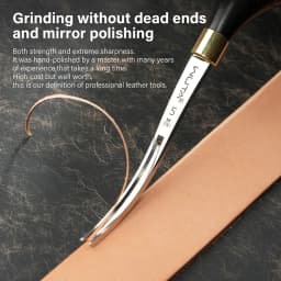 WUTA 1PC Leather Edge Beveler PRO Skiving Craft Work M390 / DC53 Steel Ebony Handle Cutter Edger Creaser Skiver Leather Tools