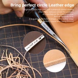 WUTA 1PC Leather Edge Beveler PRO Skiving Craft Work M390 / DC53 Steel Ebony Handle Cutter Edger Creaser Skiver Leather Tools