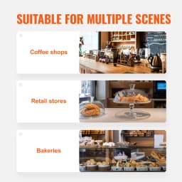 SucceBuy 2/3-Tier Commercial Acrylic Pastry Bakery Display Case with Rear Door Access & Removable Shelves for Donut Bagels Cake