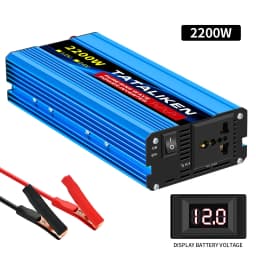 Power Inverter 1600W-10000W Pure Sine Wave12V/24V DC to 110V/220V Converter with Type-C Ports 2 AC Power Outlets  LCD Display