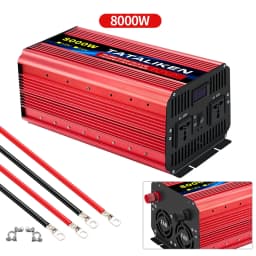 Power Inverter 1600W-10000W Pure Sine Wave12V/24V DC to 110V/220V Converter with Type-C Ports 2 AC Power Outlets  LCD Display