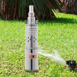 12V Solar Water Pump 180W 98ft Lift Stainless Steel Submersible Pump IP68 Waterproof for Deep Well Pond Irrigation Off-Grid Use