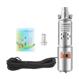 12V Solar Water Pump 180W 98ft Lift Stainless Steel Submersible Pump IP68 Waterproof for Deep Well Pond Irrigation Off-Grid Use