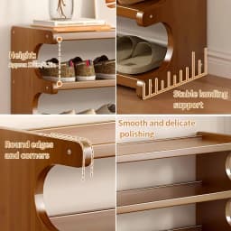 5/6-layer practical storage rack, shoe rack, space-saving design, multi-layer independent storage rack, wood grain finish, easy