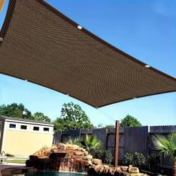 Large-Area Shading Net for Courtyards - Coffee-Colored - Specifically Designed for Large Courtyards, Made of High-Density