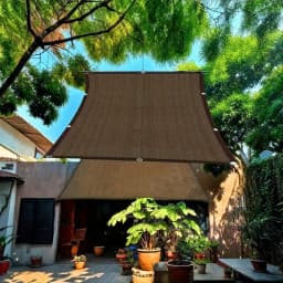 Large-Area Shading Net for Courtyards - Coffee-Colored - Specifically Designed for Large Courtyards, Made of High-Density