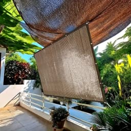 Large-Area Shading Net for Courtyards - Coffee-Colored - Specifically Designed for Large Courtyards, Made of High-Density