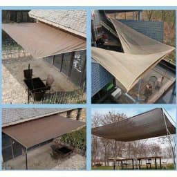 Large-Area Shading Net for Courtyards - Coffee-Colored - Specifically Designed for Large Courtyards, Made of High-Density