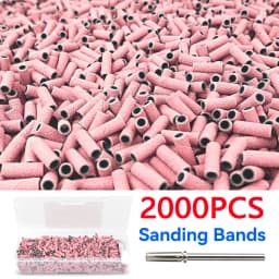 2000Pcs 3MM Sanding Bands for Nail Drill 100/150/240 Grit Nail Sanding Band Bulk for Salons Manicure