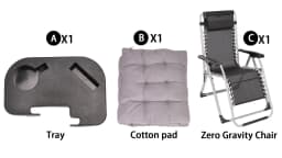 JHK Zero Gravity Recliner Camping Patio Lounge Chair Folding Portable with Cup Holder Trays Removable Cushion For Outdoor Garden