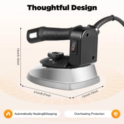 1200W Electric Steam Iron, 110V Industrial Heating Iron Exhaust Vents Water Tank Dry/Steam Ironing, Flattening Clothes Wrinkles