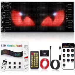 Devil Eyes Light 23.23X4.72in Dynamic Eye Lights Programmable LED Display Flexible DIY Dynamic Text Music Sync Timer for Cars