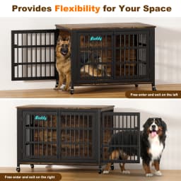 Dog Crate Furniture with Casters,Heavy Duty Dog Kennel Indoor for Large and Medium Dogs,Decorate House as TV Stand,Bedside Table