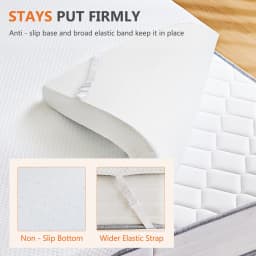 JHK 4 Inch Mattress Topper with Fabric Cover Memory Foam Thick Gel Infused Cooling Toppers Pad and Breathable Bed Topper